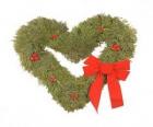Χριστούγεννα καρδιά στεφάνι σε σχήμα φύλλων που &amp;#